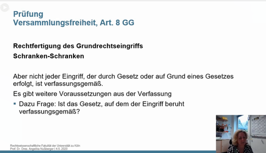 Ist das Gesetz, auf dem der Eingriff beruht verfassungsgemäß?