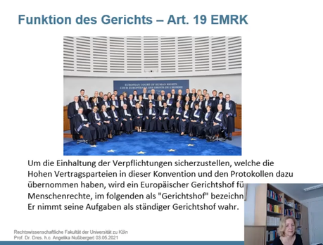 Funktion des Gerichts - Art. 19 EMRK