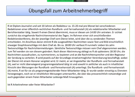 Übungfall zum Arbeitnehmerbegriff