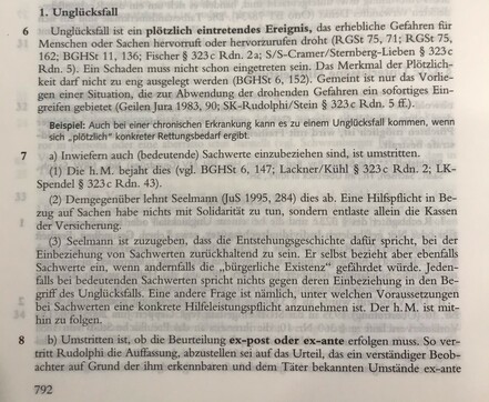 1. Unglücksfall
Unglücksfall ist ein plötzlich eintretendes Ereignis, das erhebliche Gefahren für Menschen oder Sachen hervorruft oder hervorzurufen droht...