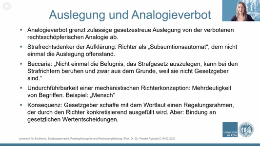 Folie: Auslegung und Analogieverbot
