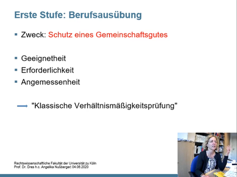 Erste Stufe: Berufsausübung