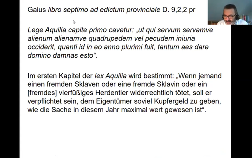 Gaius libro septimo ad edictum provinciale D. 9,2,2 pr