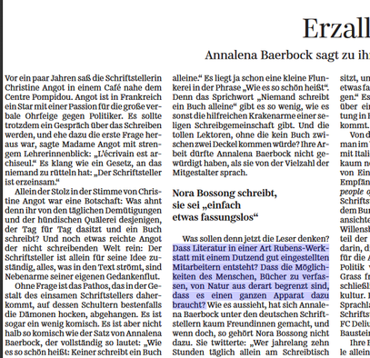 ...

Nora Bossong schreibt, sie sei "einfach etwas fassungslos"
