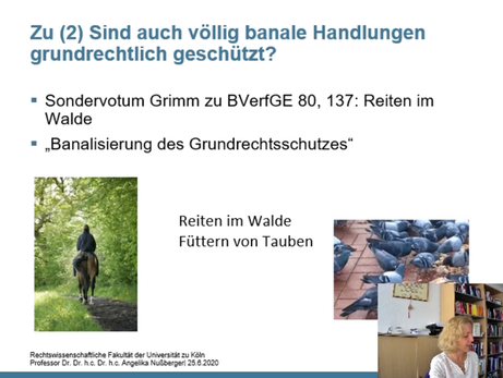 Zu (2) Sind auch völlig banale Handlungen grundrechtlich geschützt?