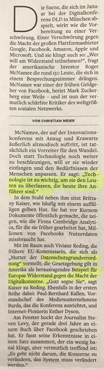 Markierungen:

"Technologie ist zu wichtig, um sie den Leuten zu überlassen, die heute ihre Anführer sind."

Datenschutzgrundverordnung

gilt in Amerika als herausragendes Beispiel für Europas Widerstand gegen die Macht der Digitalkonzerne