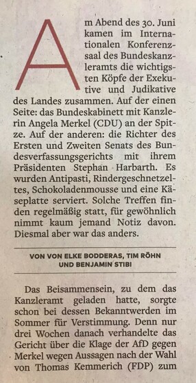 Am Abend des 30. Juni kamen im Internationalen Konferenzsaal des Bundeskanzleramts die wichtigsten Köpfe der Exekutive und Judikative des Landes zusammen...