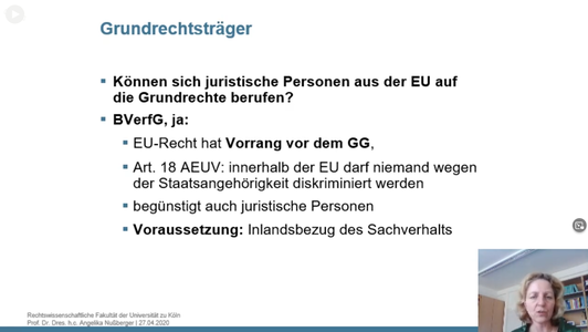 Grundrechtsträger

Können sich juristische Personen aus der EU auf die Grundrechte berufen?