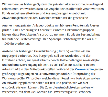 Wir werden das bisherige System der privaten Altersvorsorge grundlegend reformieren...