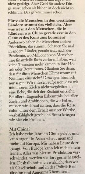 Für viele Menschen in den westlichen Ländern stimmt das vielleicht. Aber was ist mit den Menschen, die in Ländern wie China gerade erst in den Genuss des Konsums kommen?