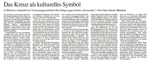Das Kreuz als kulturelles Symbol

In München verhandelt der Verfassungsgerichtshof über Klagen gegen Söders "Kreuzerlass" / Von Timo Frasch, München