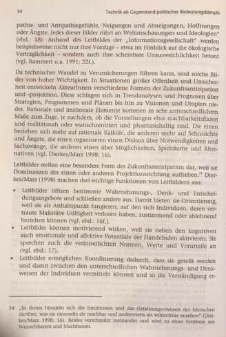 Foto der zitierten Stelle aus "Die interpretative Herstellung des Internet" von Tanja Carstensen. Diverse Markierungen. S.32